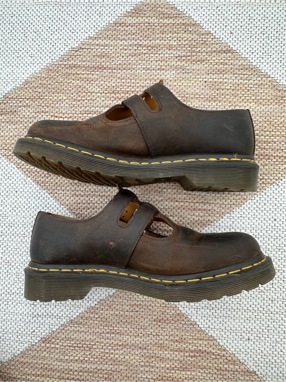 Dr. Martens Crazy Horse Leather Mary Jane Shoes Size 7 - Picture 5 of 8